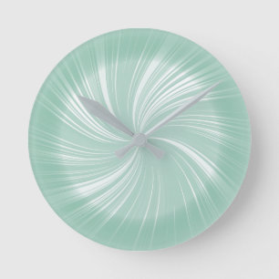 Horloge Ronde Moderne et élégant Turquoise Radiant Motif Twirl