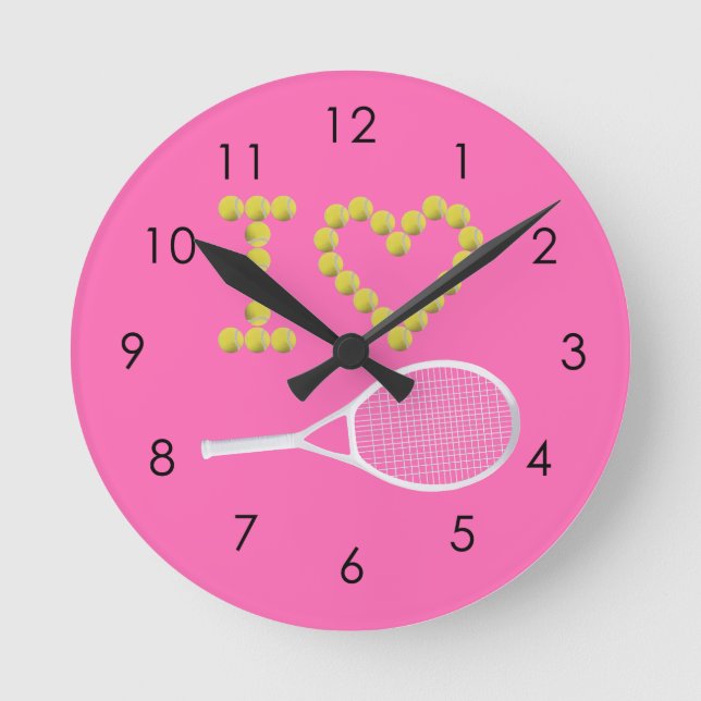 Horloge Ronde Moderne I Love Tennis Rose (Recto)