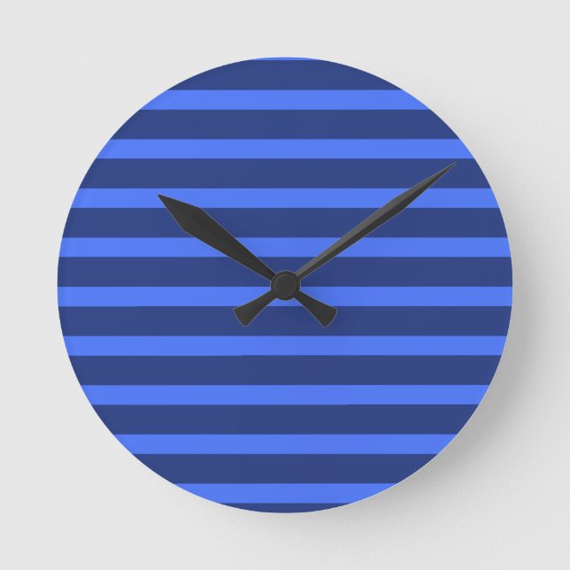 Horloge Ronde Moderne simple bande à deux tons géométrique bleu  (Recto)