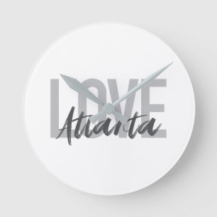 Horloge Ronde Moderne, simple, cool, design urbain Love Atlanta
