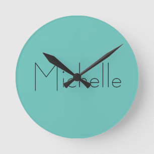 Horloge Ronde Moderne tendance Élégant Bleu Simple Simple Votre