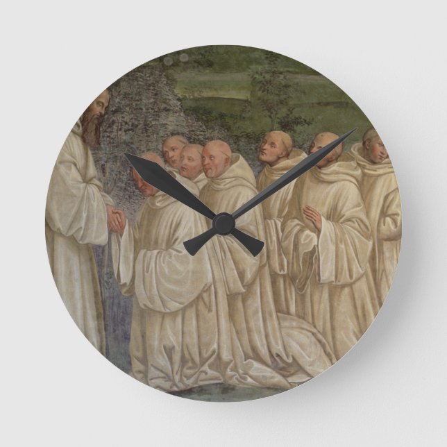 Horloge Ronde Moines bénédictins, de la vie de St Benoît ( (Recto)
