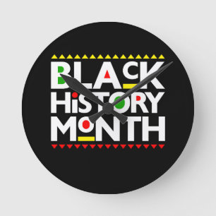 Horloge Ronde Mois de l'histoire noire Melanin King Reine Sista 