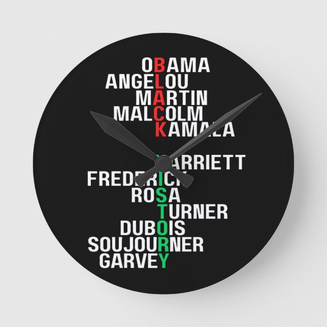 Horloge Ronde Mois de l'histoire noire Melanin King Reine Sista  (Recto)