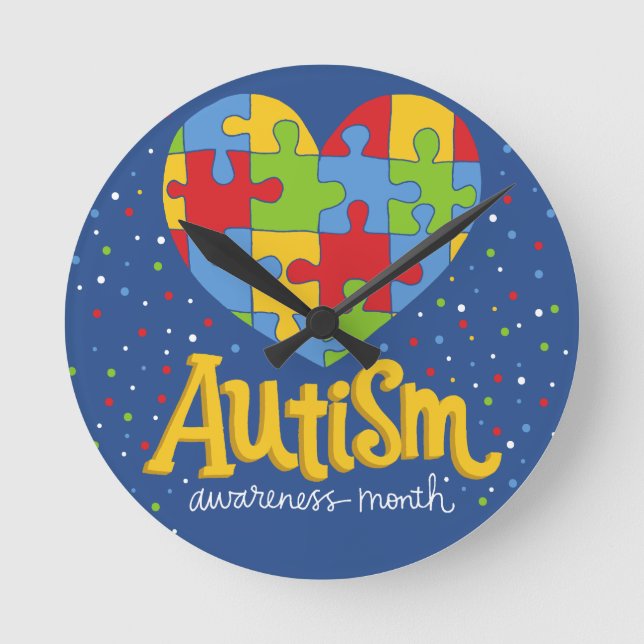 Horloge Ronde mois de sensibilisation sur l'autisme (Recto)