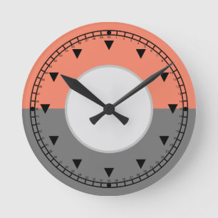 Horloge Ronde Moitiés de cercle géométrique moderne
