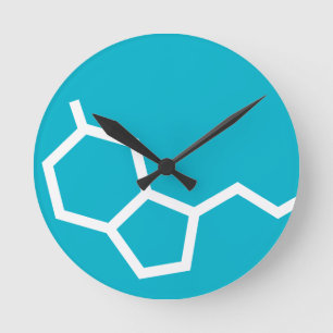 Horloge Ronde Molécule de sérotonine - bonheur