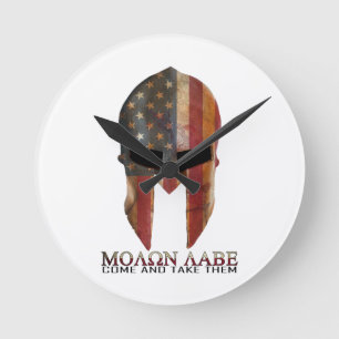 Horloge Ronde Molon Labe - venu et leur prennent les Etats-Unis