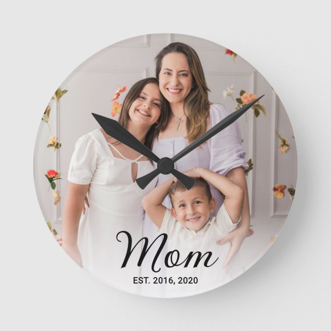 Horloge Ronde Mom Established Modern Black Script Photo  (Recto)