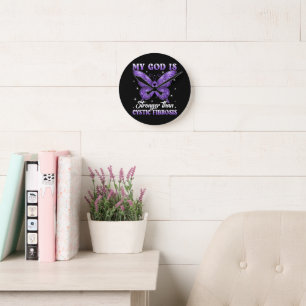 Horloge Ronde Mon Dieu est plus fort que la mucoviscidose 