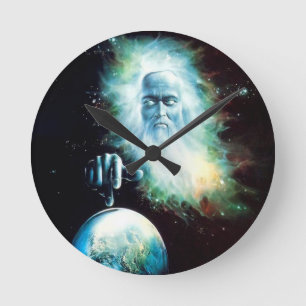 Horloge Ronde Monde abstrait de montres de Zeus d'imaginaire