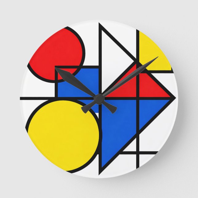 Horloge Ronde Mondrian Primary Color Composition (Recto)
