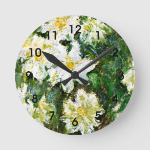 Horloge Ronde Monet - Clematis blanc, célèbre peinture florale