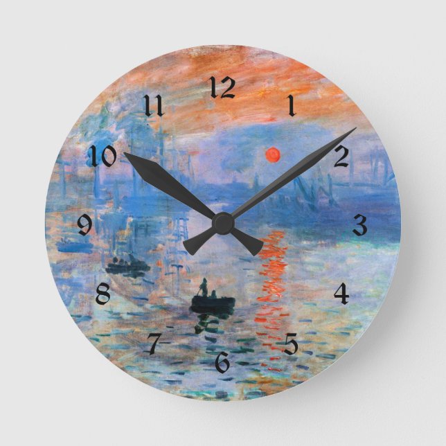 Horloge Ronde Monet - Impression, Lever de soleil (Recto)