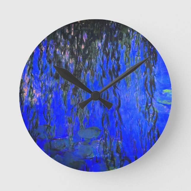 Horloge Ronde Monet Lys d'eau et Branches de saules de pleurs (Recto)
