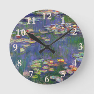 Horloge Ronde Monet Water Lilies Chef-d'oeuvre Peinture
