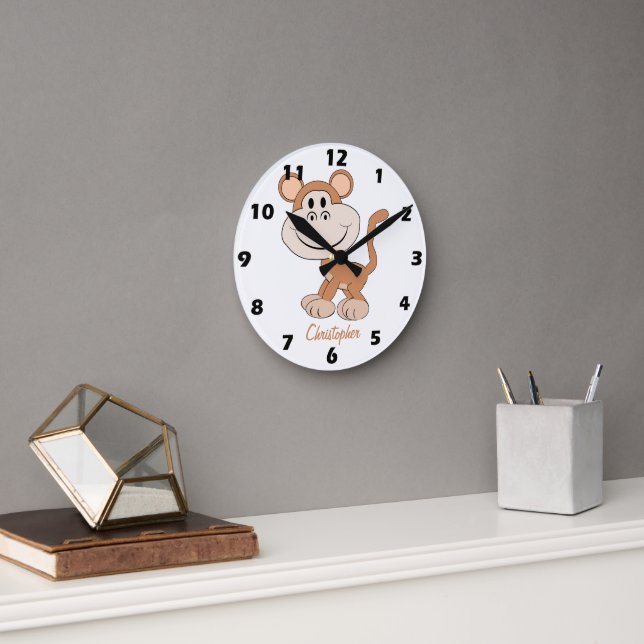 Horloge Ronde Monkey Design Personalised (Bureau)