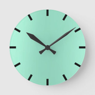 Horloge Ronde Monnaie de citron minimale Aqua Ombre Noir Urbain