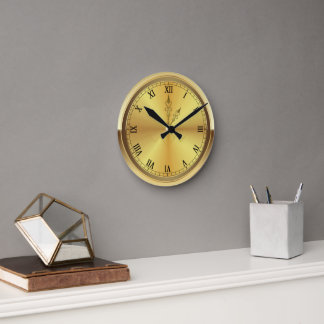 Horloge Ronde Monogram Contemporain Or