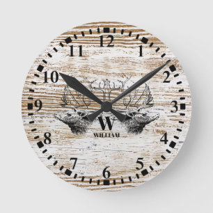 Horloge Ronde Monograme de Woodland