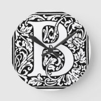 Monogramme B initial. Nom customisé Modèle floral