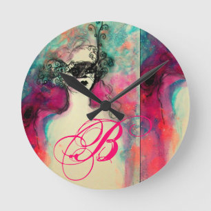 HORLOGE RONDE MONOGRAMME DE CHARME