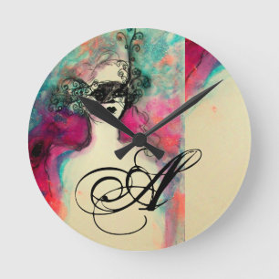 HORLOGE RONDE MONOGRAMME DE CHARME