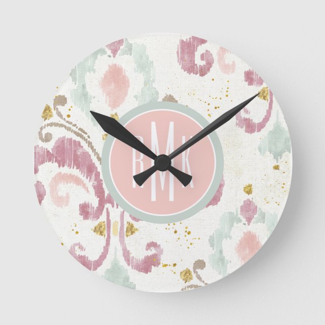 Horloge Ronde Monogramme | Motif Soft Deco (Recto)