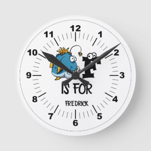 Horloge Ronde monogramme personnalisé F est pour l'illustration 