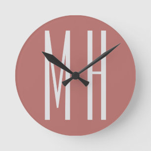 Horloge Ronde Monogramme professionnel moderne minimaliste simpl