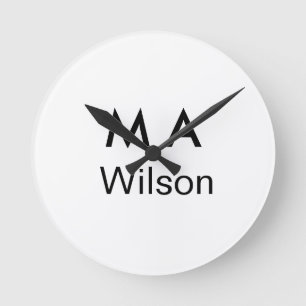Horloge Ronde Monogramme simple ajoutez votre lettre de nom homm