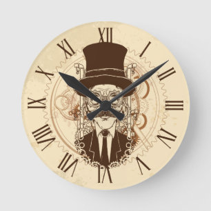 Horloge Ronde Monsieur de Steampunk