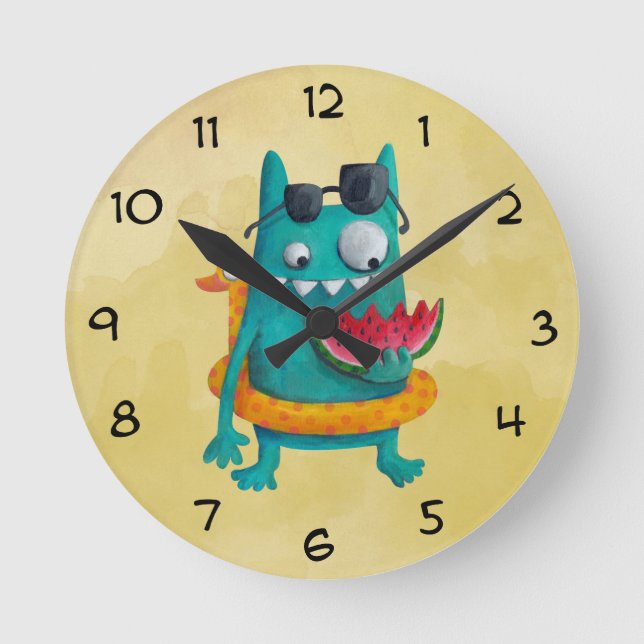 Horloge Ronde Monster d'été (Recto)