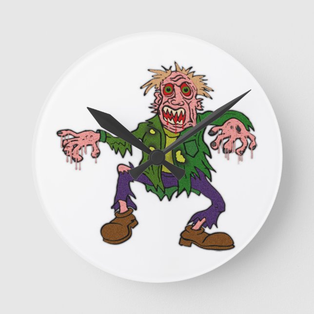 Horloge Ronde Monster vert Zombie Halloween (Recto)