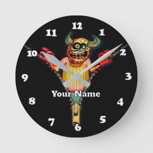 Horloge Ronde Monstre à fermeture éclair