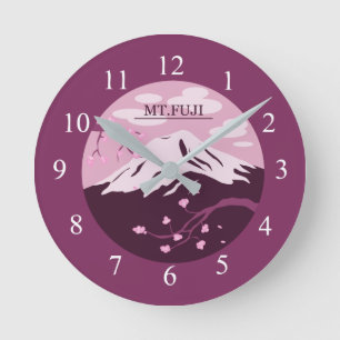 Horloge Ronde Mont Fuji (Rose)