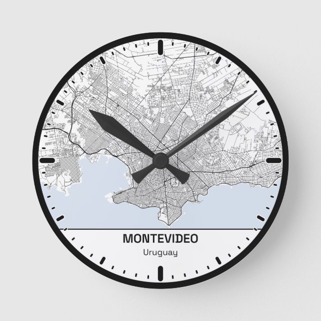 Horloge Ronde Montevideo Clock City Line Art (Recto)