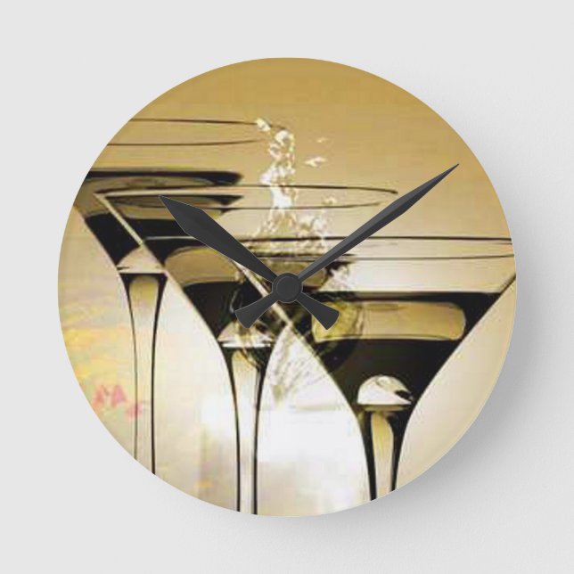 Horloge Ronde Montre à paroi ronde avec motif en verre (Recto)