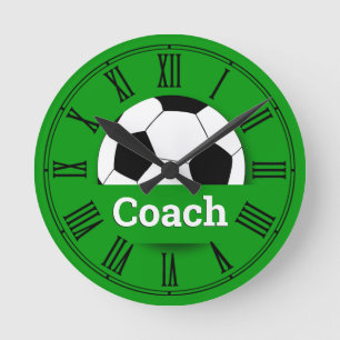 Horloge Ronde Montre COACH balle de football, fan de football / 