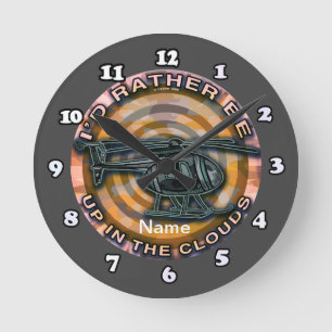 Horloge Ronde Montre Hélicoptère Camo Nuages