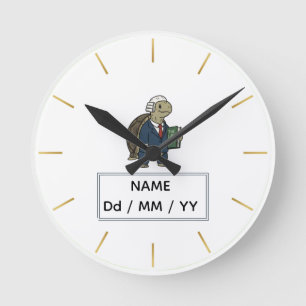 Horloge Ronde Montre Tortue d'Affaires Personnalisée
