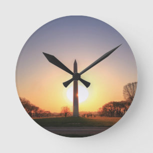 Horloge Ronde Monument de Washington au coucher du soleil