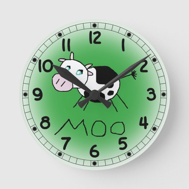 Horloge Ronde Moo Cow Clock (Recto)