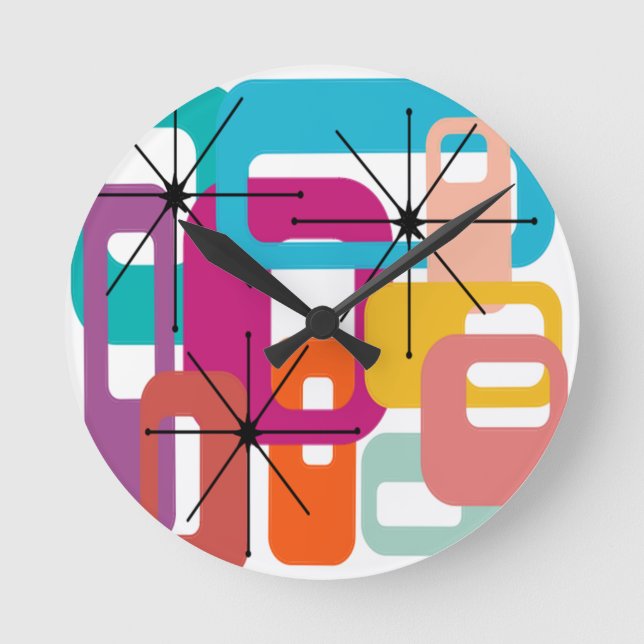 Horloge Ronde More Rectangles et Starbursts (Recto)