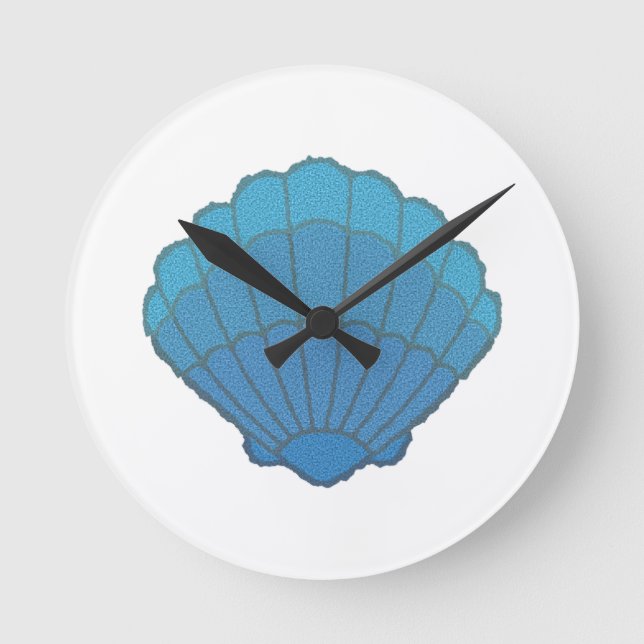 Horloge Ronde Mosaïque Blue Seashell (Recto)