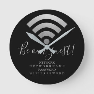 Horloge Ronde Mot de passe Wifi et réseau personnalisé