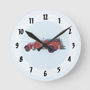 Horloge Ronde Moteur d'incendie vintage