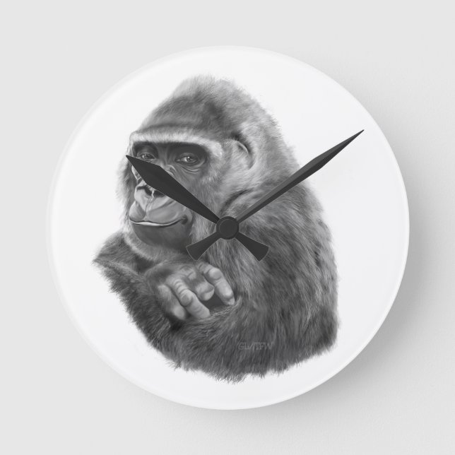 Horloge Ronde Mother gorilla Clock 母ゴリラの時計 (Recto)