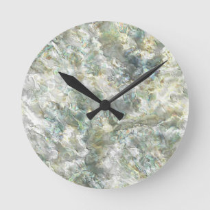 Horloge Ronde Mother Of Pearl White Abstract