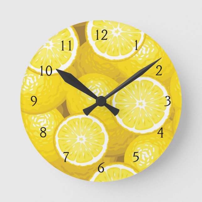 Horloge Ronde Motif 2 de citron (Recto)